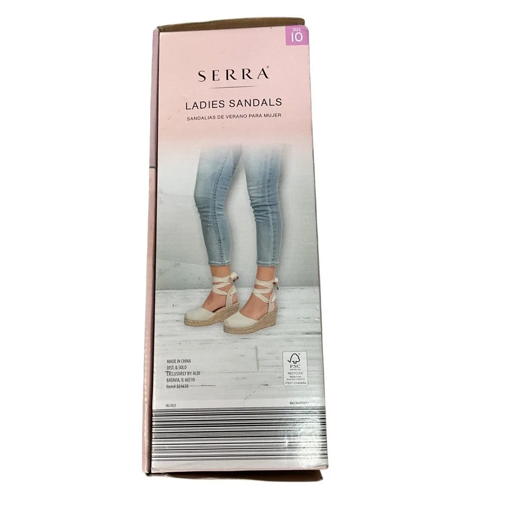 Serra Women's Strappy Stylish Wedge Wedge Heel Espadrilles Sandals Size 10 NWT